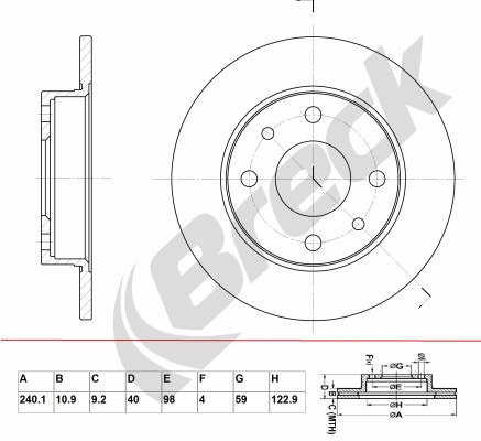 BRECK Féktárcsa, mind BR002SA100_BRC